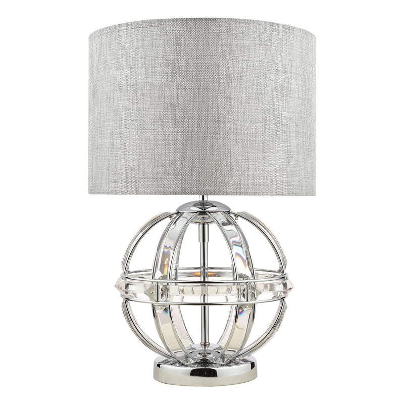Laura Ashley Aidan Glass & Polished Chrome Globe Table Lamp with Shade • LA3742828-Q