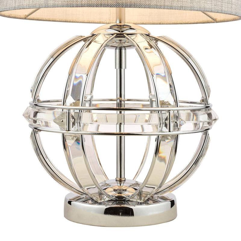 Laura Ashley Aidan Glass & Polished Chrome Globe Table Lamp with Shade • LA3742828-Q