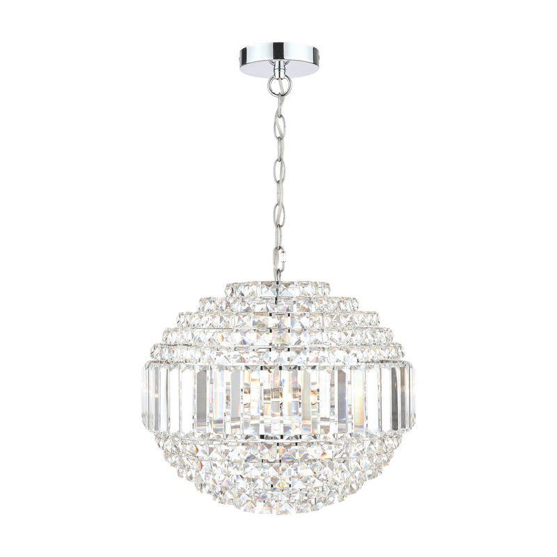 Laura Ashley Vienna 5lt Chandelier Crystal & Polished Chrome • LA3743651-Q