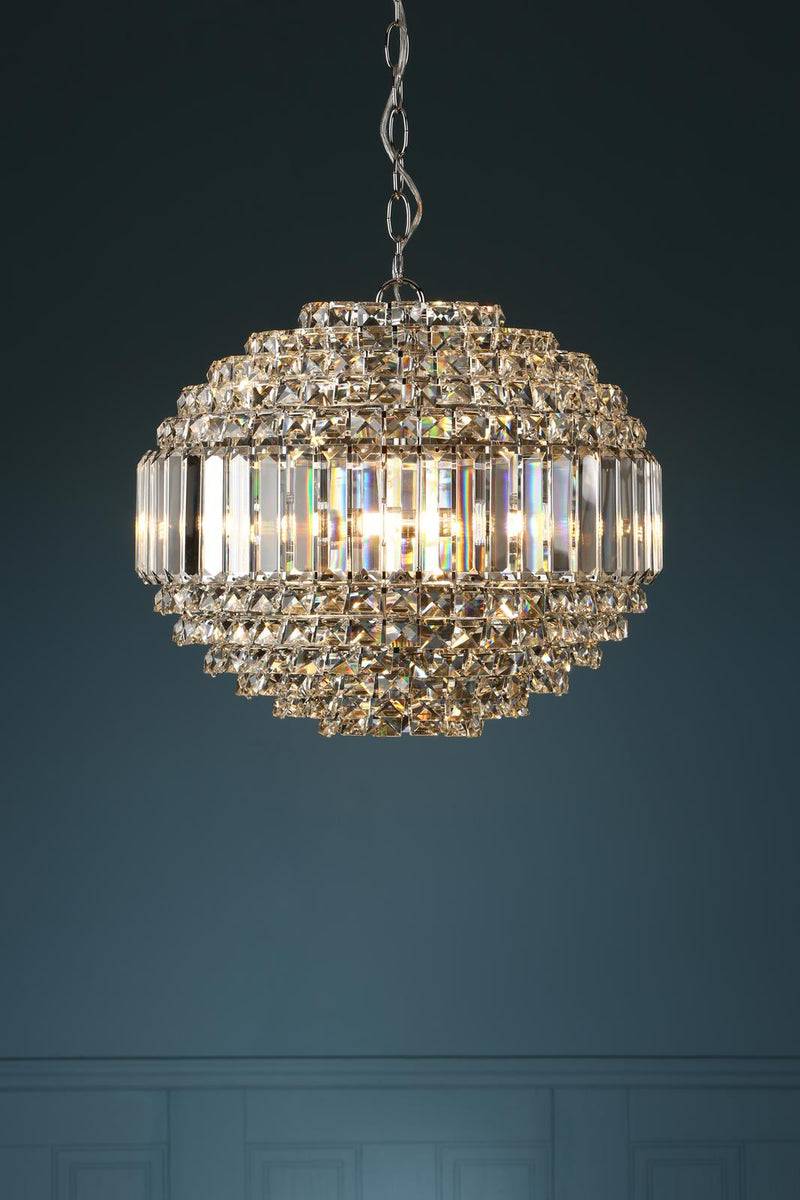 Laura Ashley Vienna 5lt Chandelier Crystal & Polished Chrome • LA3743651-Q
