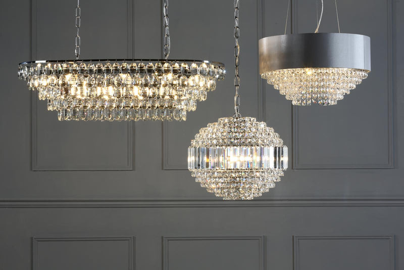 Laura Ashley Vienna 5lt Chandelier Crystal & Polished Chrome • LA3743651-Q