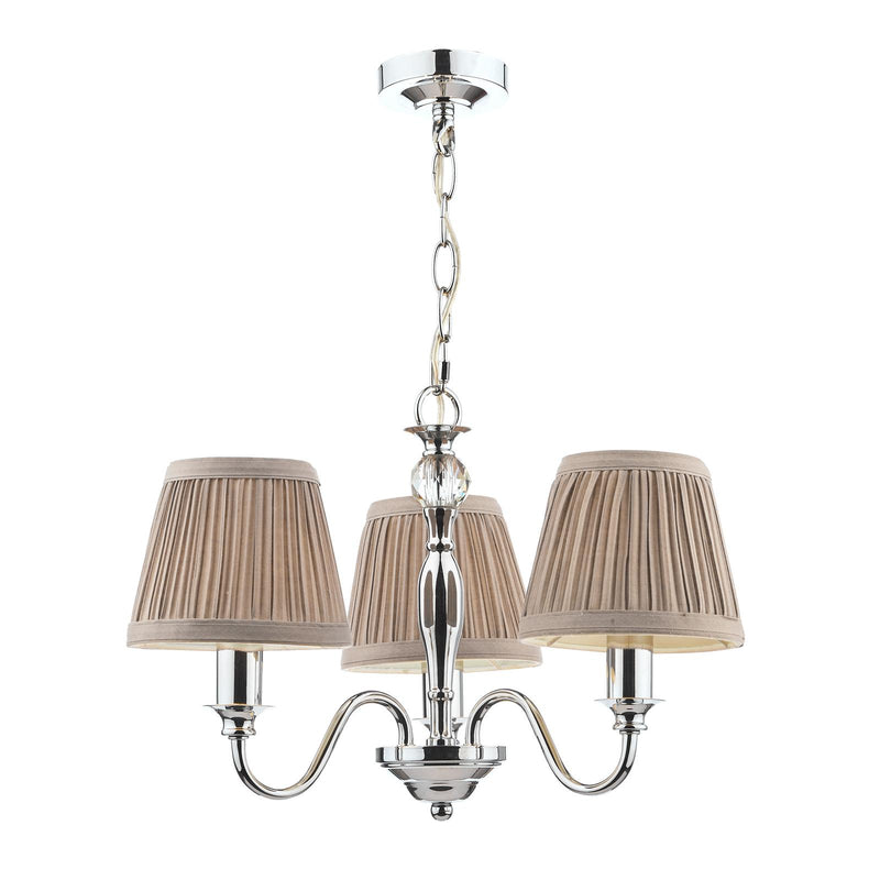 Laura Ashley Ellis 3 Light Pendant Polished Chrome and Crystal With Shade • LA3743655-Q