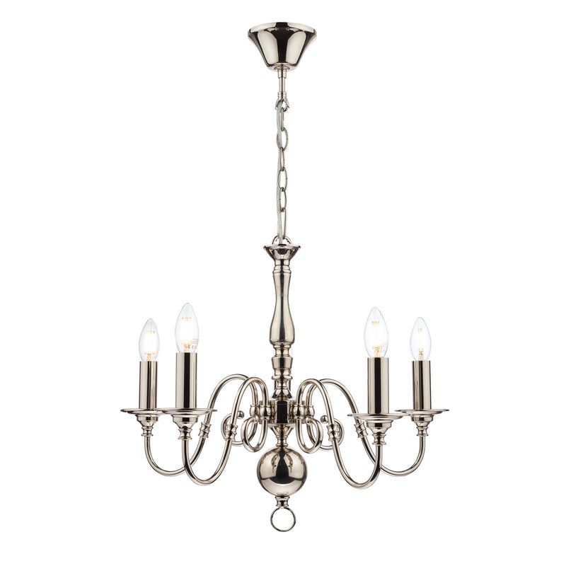 Laura Ashley Winchester 5lt Pendant Polished Nickel • LA3743657-Q