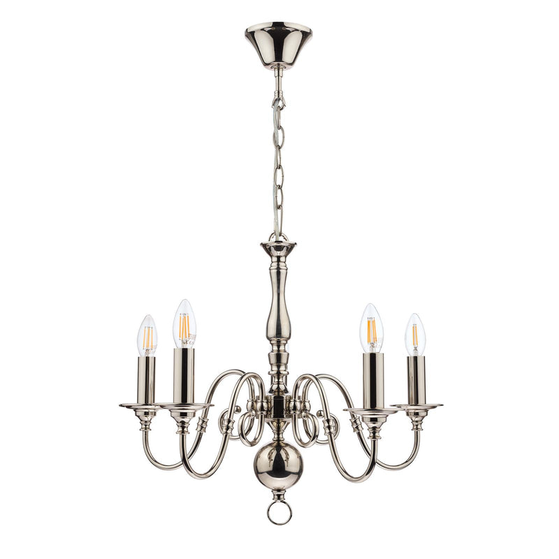 Laura Ashley Winchester 5lt Pendant Polished Nickel • LA3743657-Q