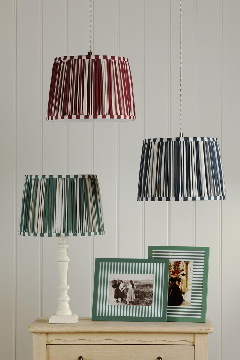 Laura Ashley Denwick Green Cotton Tapered Drum Shade 30cm/12 inch • LA3753735-Q