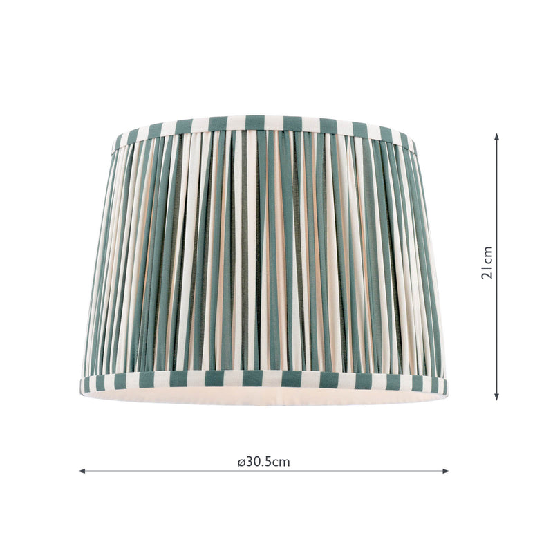 Laura Ashley Denwick Green Cotton Tapered Drum Shade 30cm/12 inch • LA3753735-Q