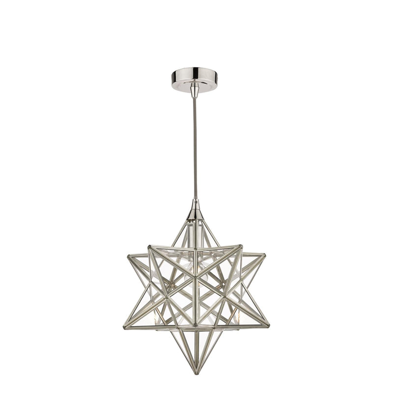 Laura Ashley Small Star Pendant Polished Silver and Glass • LA3756059-Q