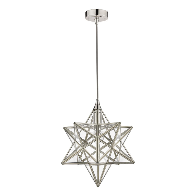 Laura Ashley Small Star Pendant Polished Silver and Glass • LA3756059-Q