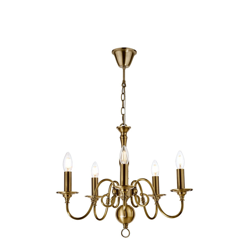 Laura Ashley Winchester 5lt Pendant Antique Brass Fitting Only • LA3756067-Q