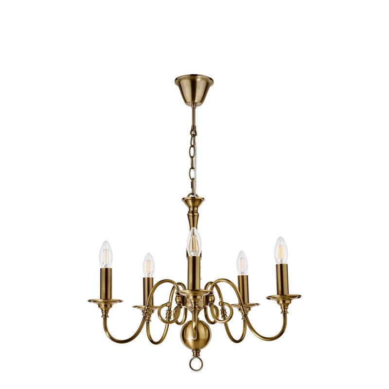 Laura Ashley Winchester 5lt Pendant Antique Brass Fitting Only • LA3756067-Q