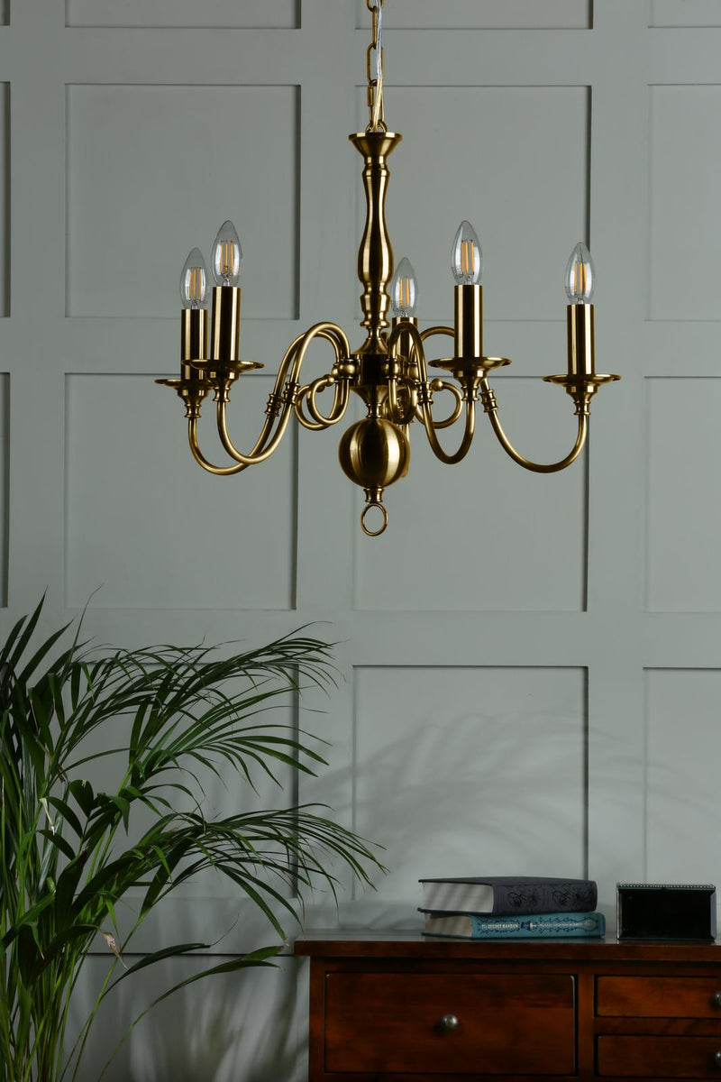 Laura Ashley Winchester 5lt Pendant Antique Brass Fitting Only • LA3756067-Q