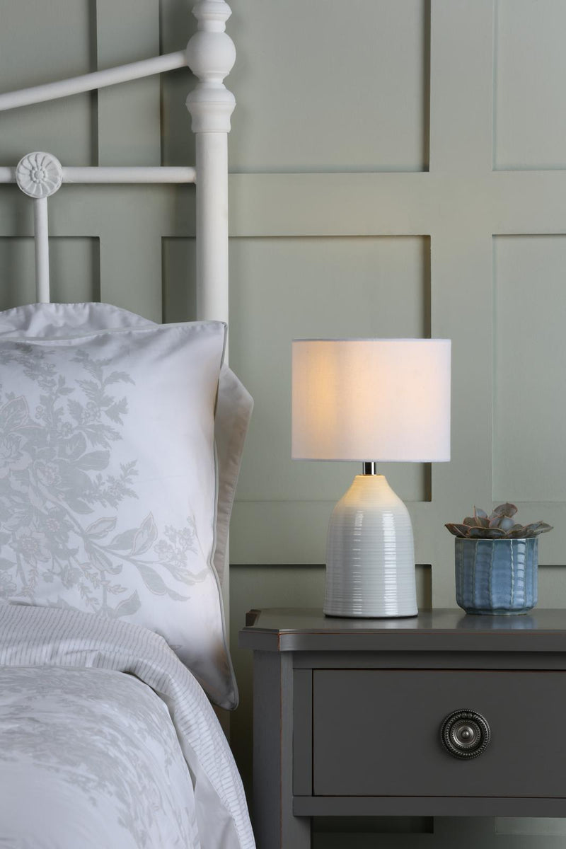 Laura Ashley Penny Twin Pack Table Lamp Cream With Shade • LA3756068-Q
