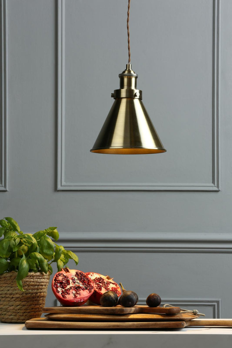Laura Ashley Rufus Pendant Antique Brass  • LA3756075-Q