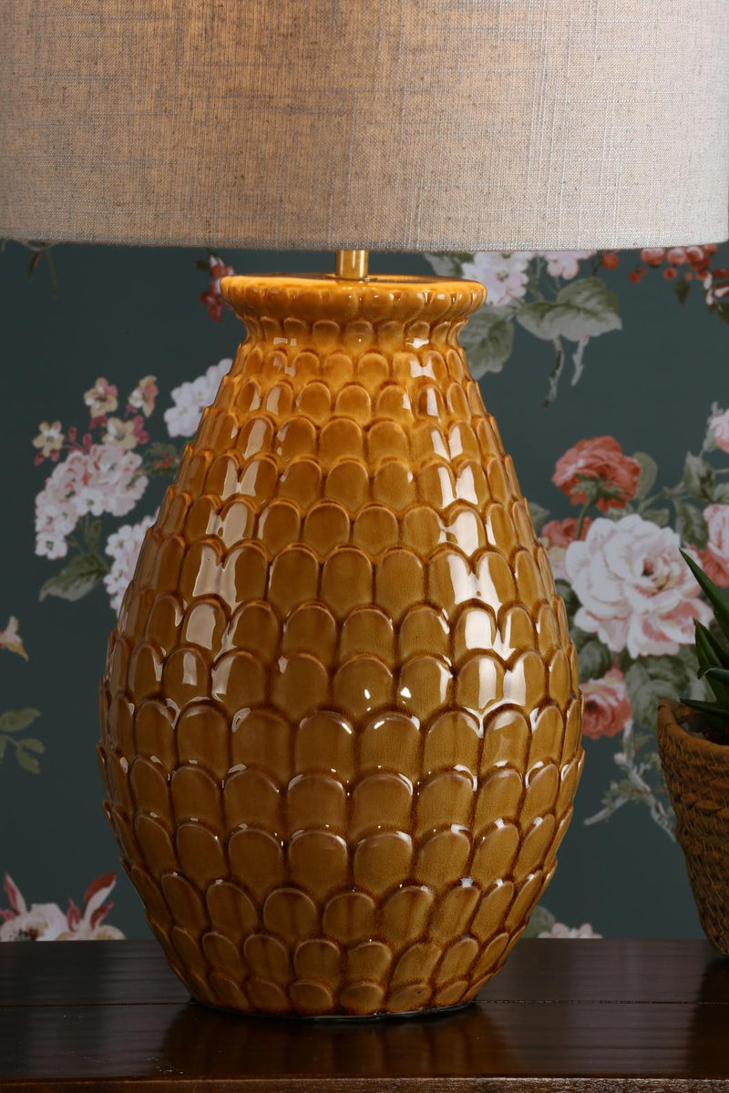 Laura Ashley Liza Table Lamp Orange Ceramic With Shade • LA3756082-Q