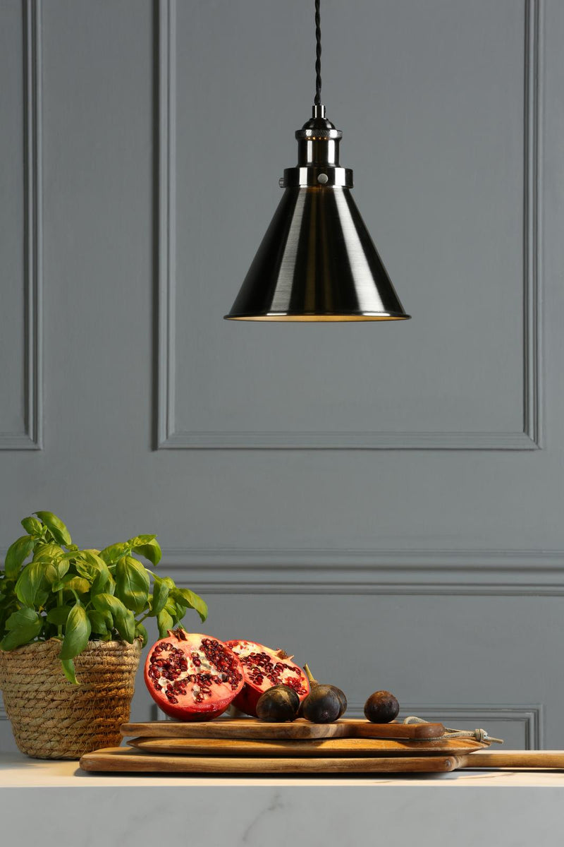 Laura Ashley Rufus Pendant Industrial Nickel  • LA3756099-Q