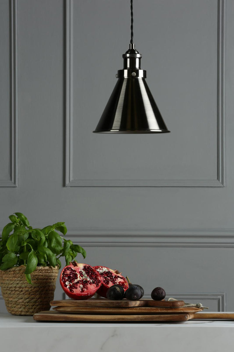 Laura Ashley Rufus Pendant Industrial Nickel  • LA3756099-Q