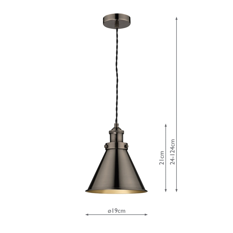 Laura Ashley Rufus Pendant Industrial Nickel  • LA3756099-Q