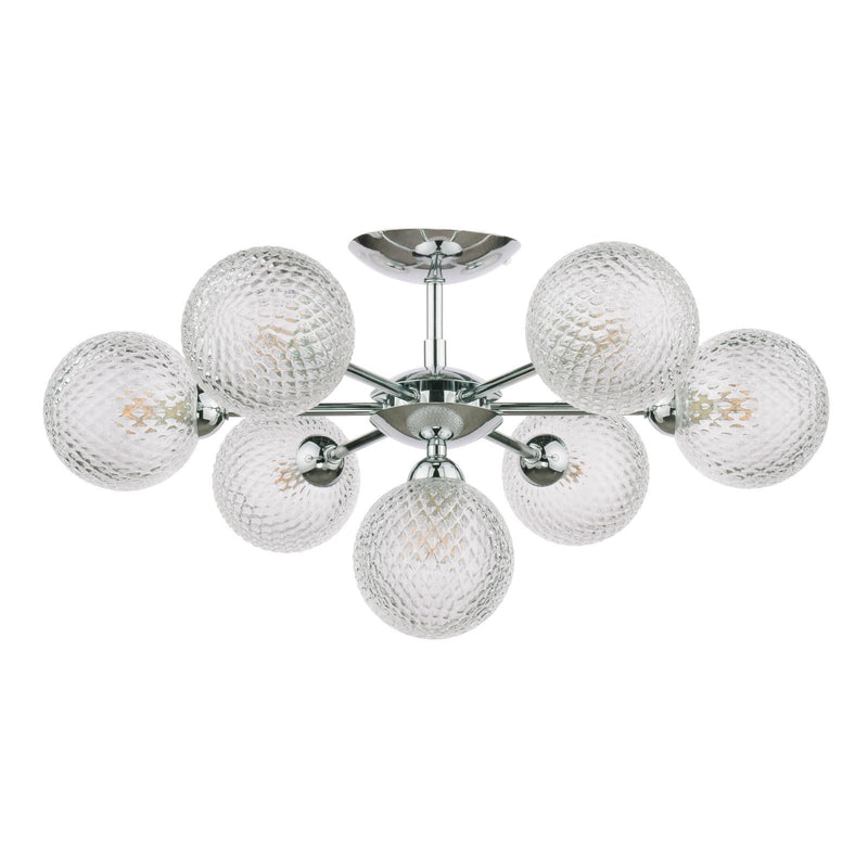 Laura Ashley Atherton 7lt Semi Flush Polished Chrome Glass  • LA3756108-Q