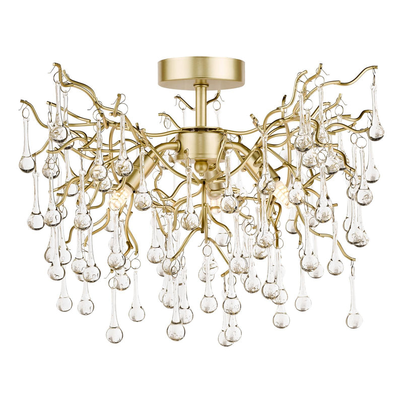 Laura Ashley Willow 3lt Semi Flush Satin Champagne Crystal  • LA3756150-Q