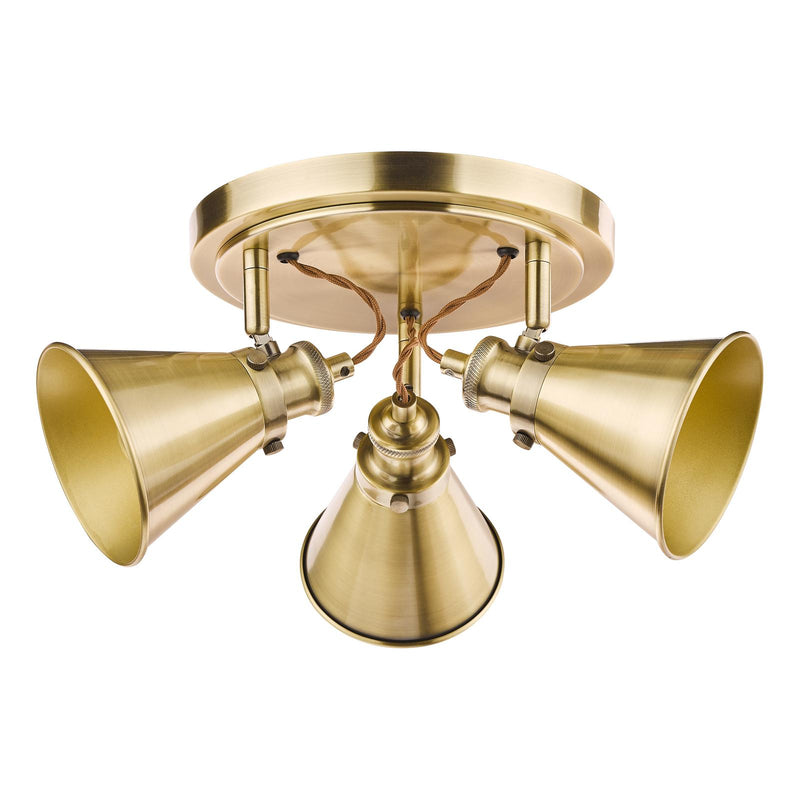 Laura Ashley Rufus 3lt Plate Spotlight Antique Brass  • LA3756157-Q
