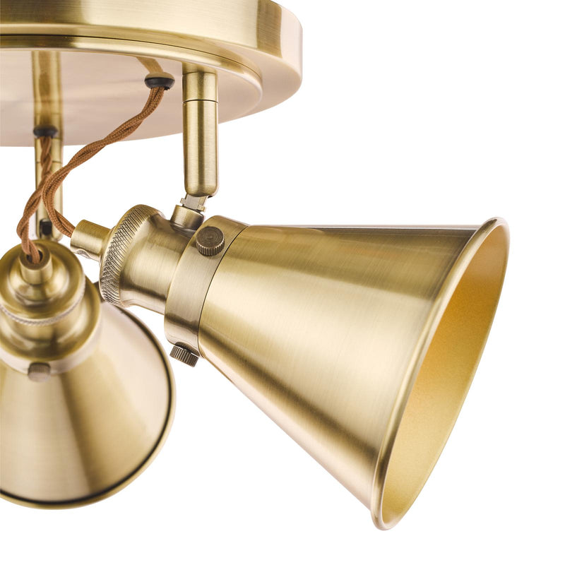Laura Ashley Rufus 3lt Plate Spotlight Antique Brass  • LA3756157-Q