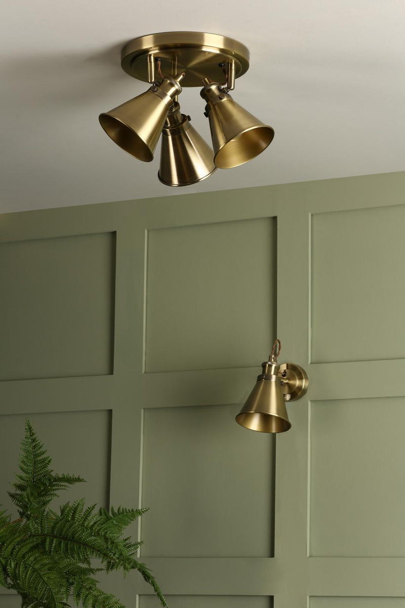 Laura Ashley Rufus 3lt Plate Spotlight Antique Brass  • LA3756157-Q