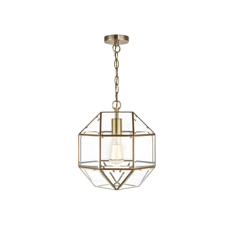 Laura Ashley Blackwell Pendant Antique Brass Glass  • LA3756159-Q