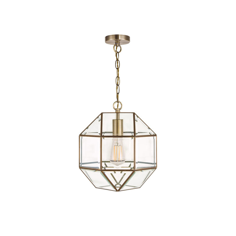 Laura Ashley Blackwell Pendant Antique Brass Glass  • LA3756159-Q