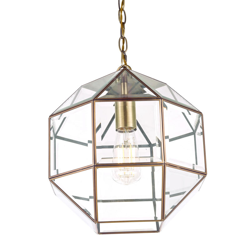 Laura Ashley Blackwell Pendant Antique Brass Glass  • LA3756159-Q