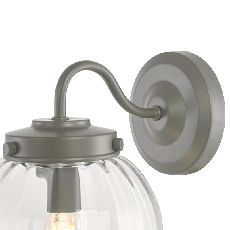 Laura Ashley Georgie Outdoor Wall Light Matt Grey Glass IP44 • LA3756164-Q