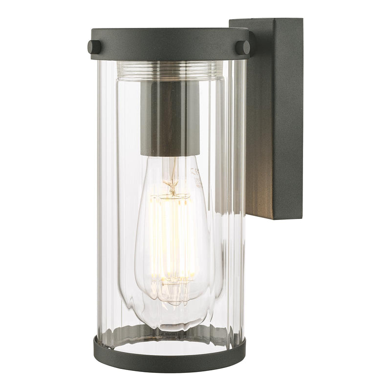 Laura Ashley Arthur Outdoor Wall Light Matt Black Glass IP44 • LA3756165-Q