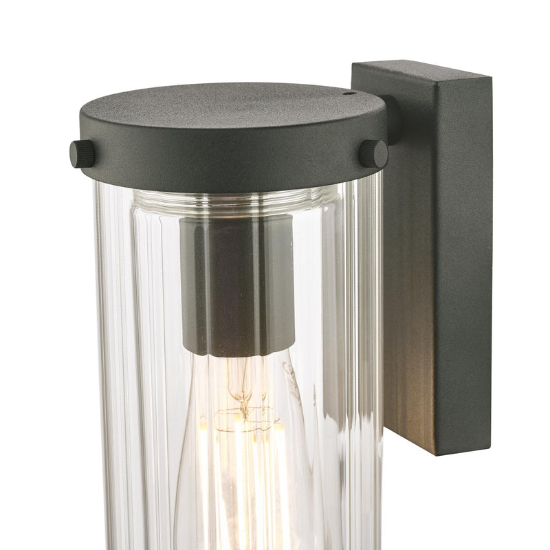 Laura Ashley Arthur Outdoor Wall Light Matt Black Glass IP44 • LA3756165-Q