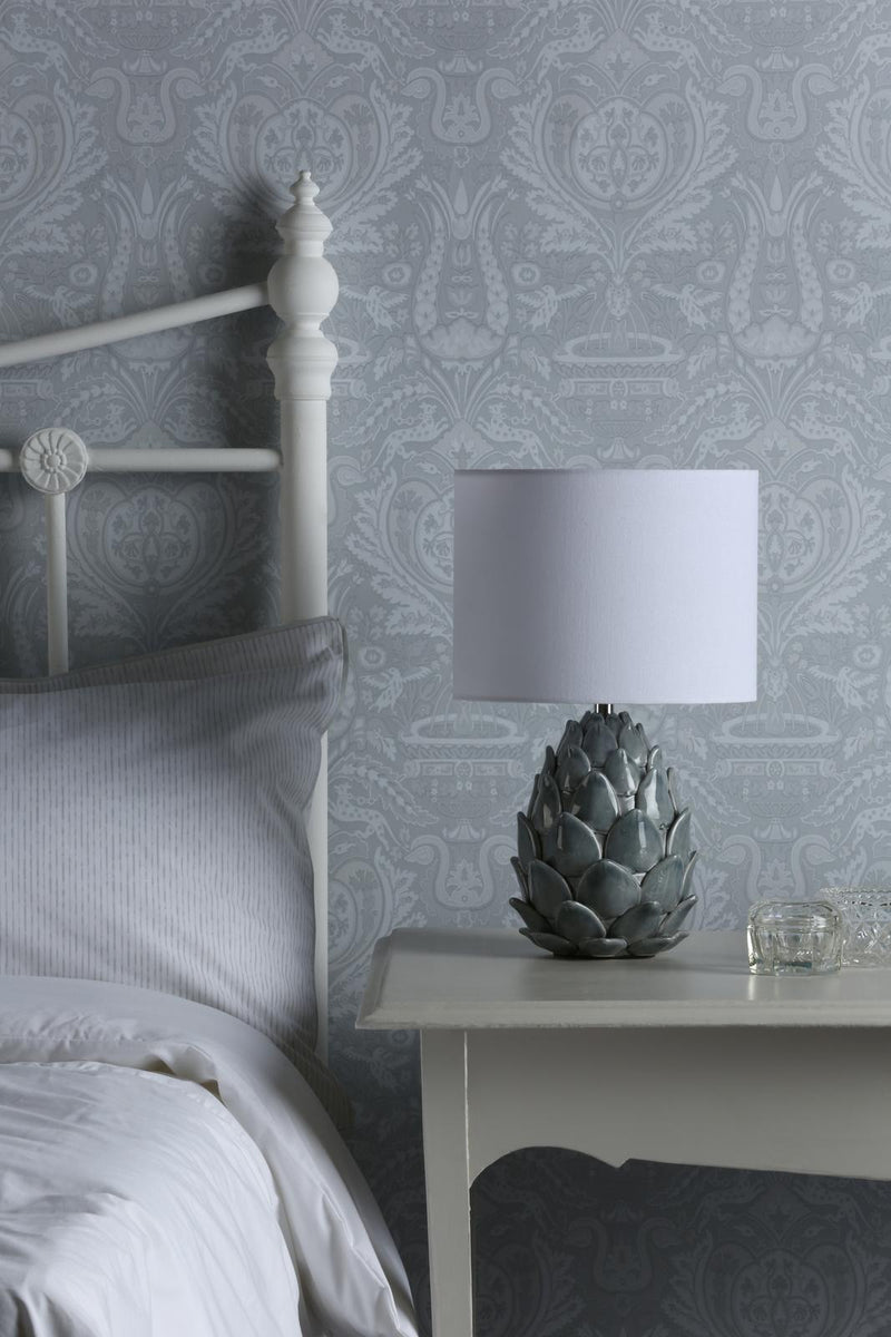 Laura Ashley Gresford Table Lamp Blue Ceramic With Shade • LA3756167-Q