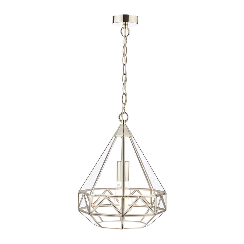 Laura Ashley Zaria Pendant Polished Silver Glass • LA3756169-Q