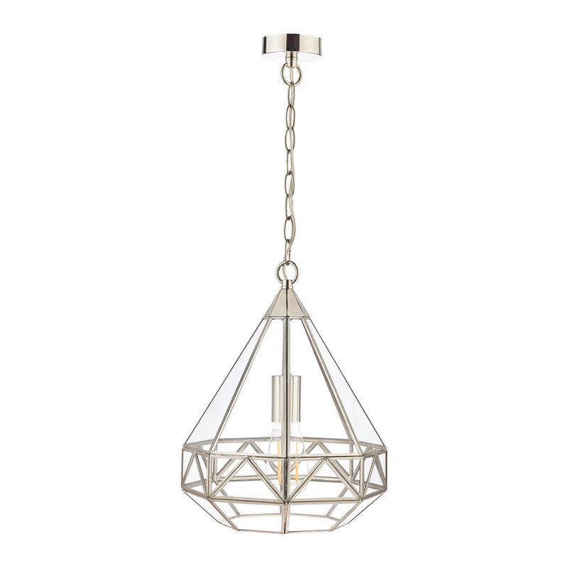 Laura Ashley Zaria Pendant Polished Silver Glass • LA3756169-Q