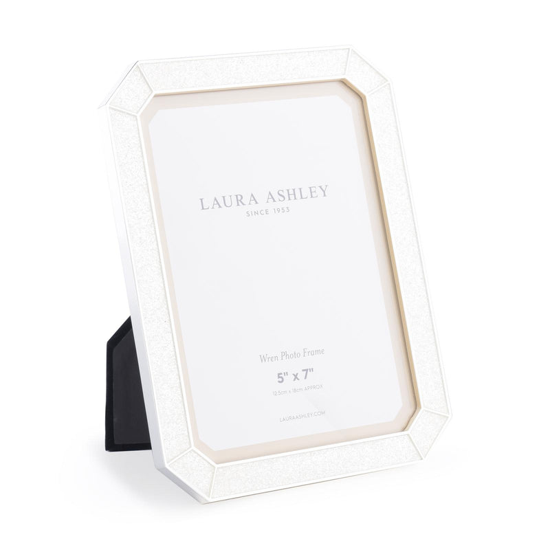 Laura Ashley Wren Photo Frame Glitter Silver Plated 5" x 7" • LA3756177-Q