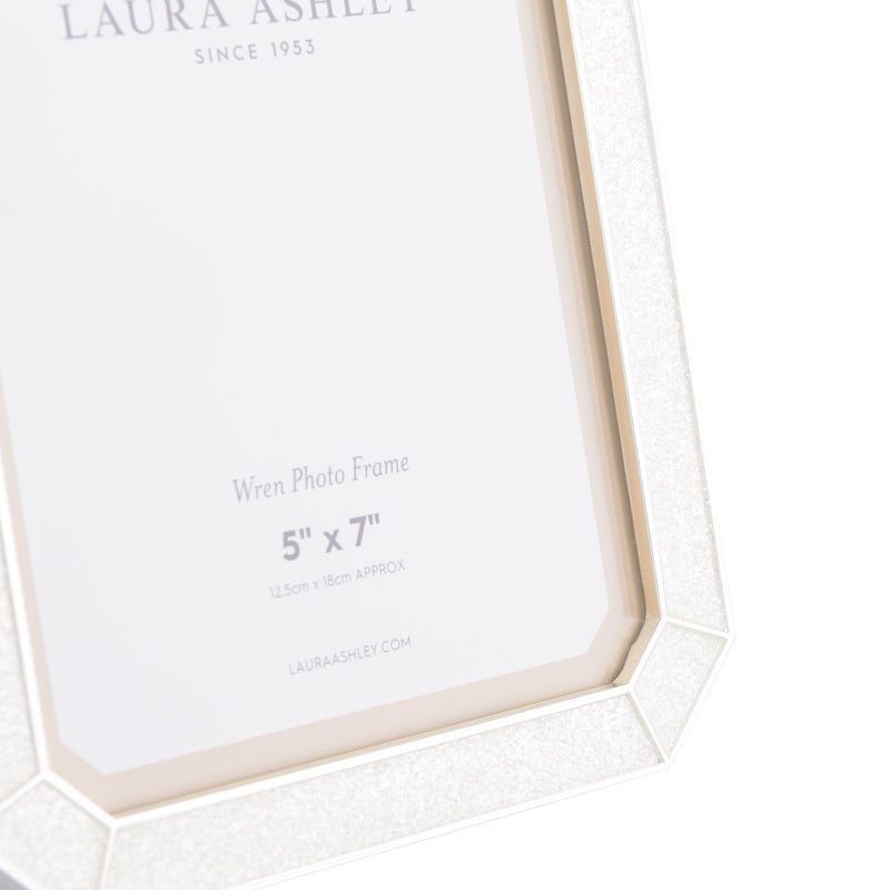 Laura Ashley Wren Photo Frame Glitter Silver Plated 5" x 7" • LA3756177-Q