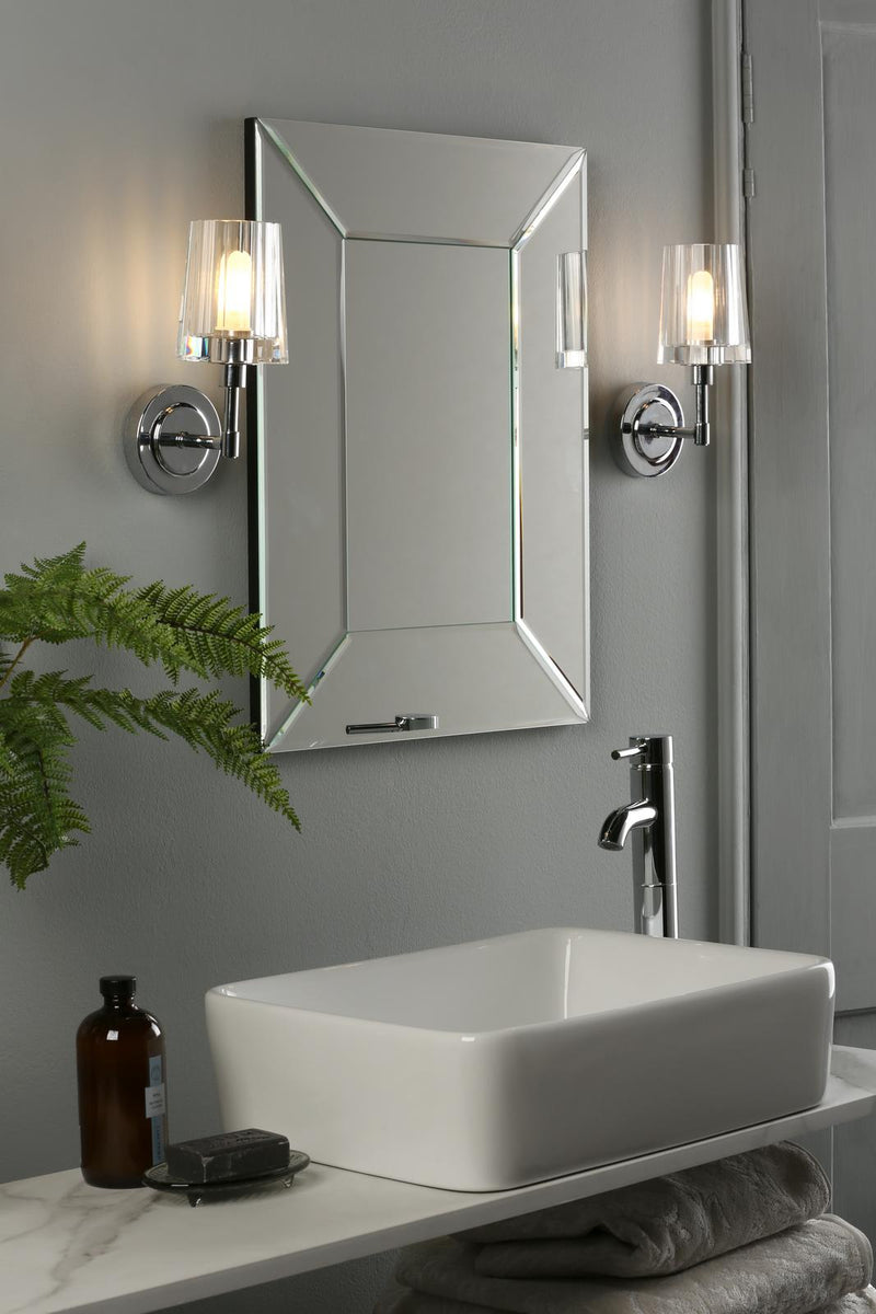 Laura Ashley Blake Bathroom Wall Light Crystal Polished Chrome IP44 • LA3756189-Q