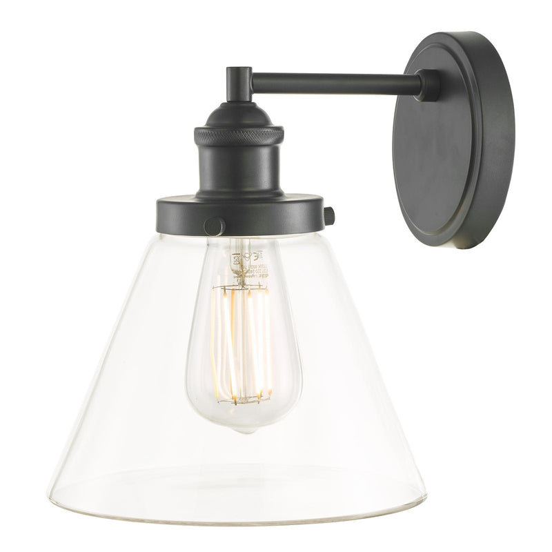 Laura Ashley Isaac Outdoor Wall Light Charcoal Glass IP44 • LA3756191-Q
