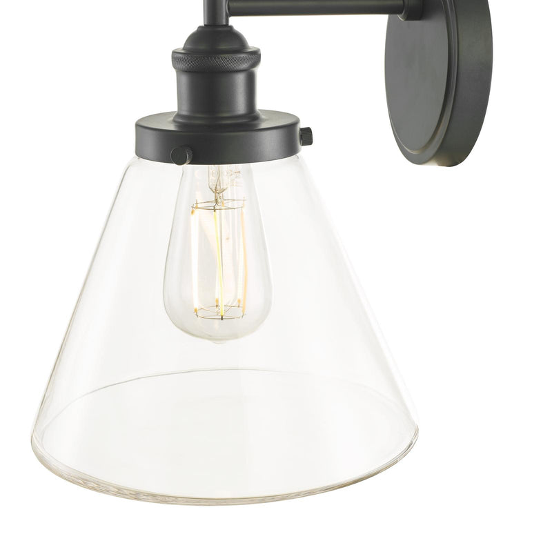 Laura Ashley Isaac Outdoor Wall Light Charcoal Glass IP44 • LA3756191-Q