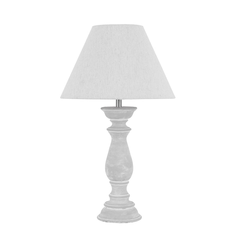 Laura Ashley Chedworth Table Lamp Concrete & Polished Nickel With Shade • LA3756200-Q
