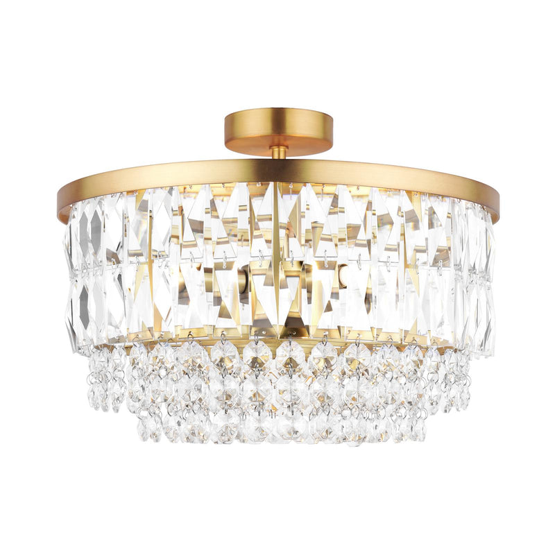 Laura Ashley Rhosill 3 Light Semi-Flush Crystal and Matt Antique Brass • LA3756206-Q