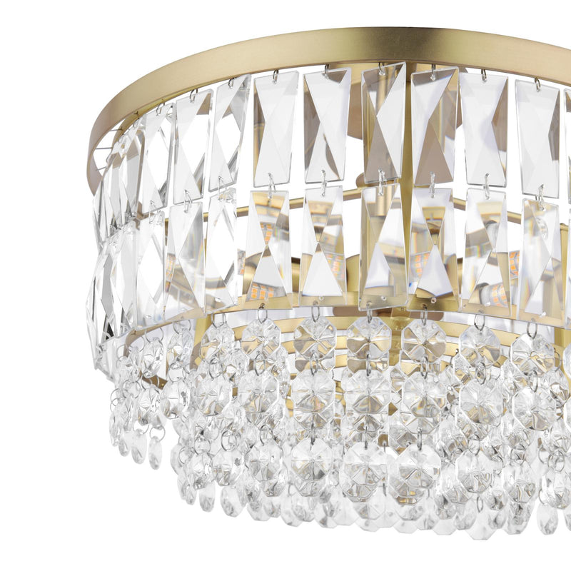 Laura Ashley Rhosill 3 Light Semi-Flush Crystal and Matt Antique Brass • LA3756206-Q