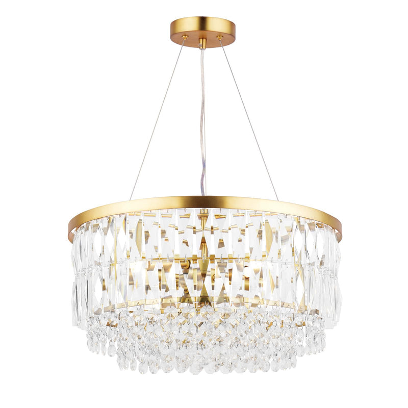 Laura Ashley Rhosill 4 Light Pendant Crystal and Matt Antique Brass • LA3756207-Q
