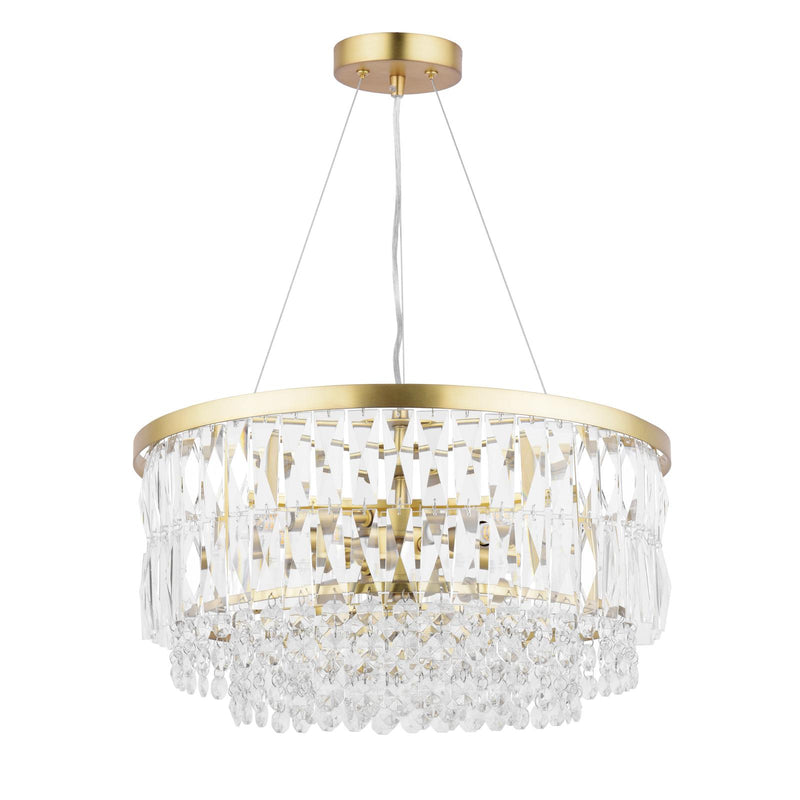 Laura Ashley Rhosill 4 Light Pendant Crystal and Matt Antique Brass • LA3756207-Q