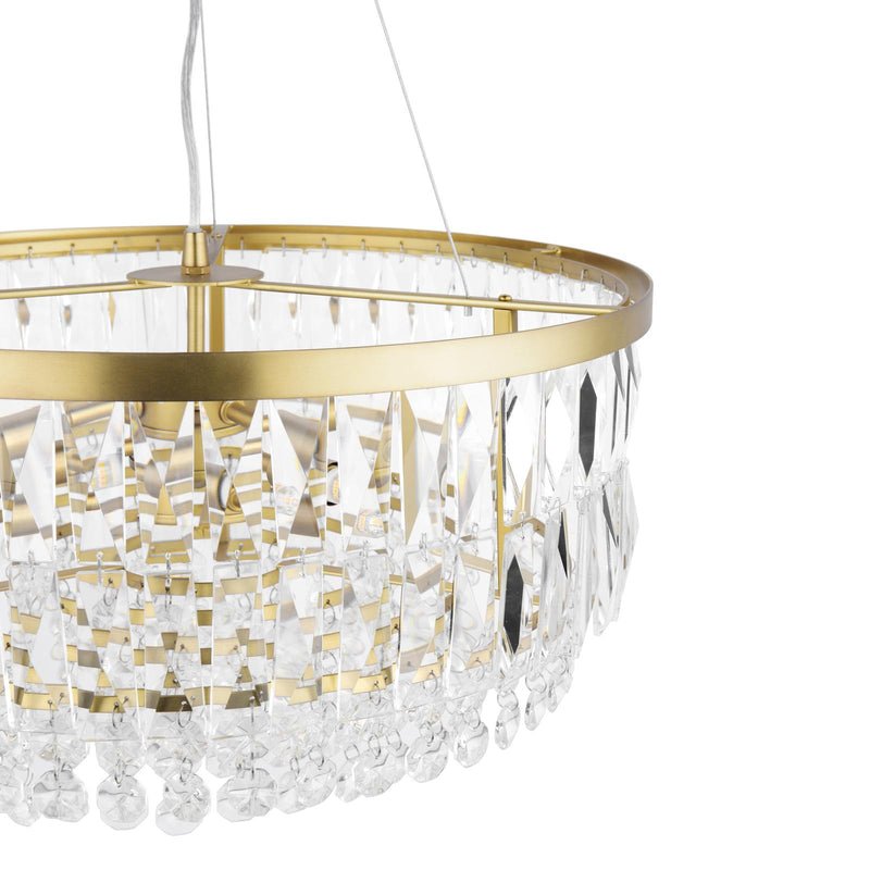 Laura Ashley Rhosill 4 Light Pendant Crystal and Matt Antique Brass • LA3756207-Q