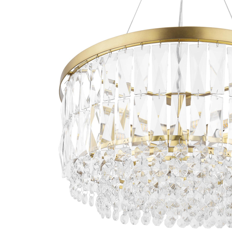 Laura Ashley Rhosill 4 Light Pendant Crystal and Matt Antique Brass • LA3756207-Q