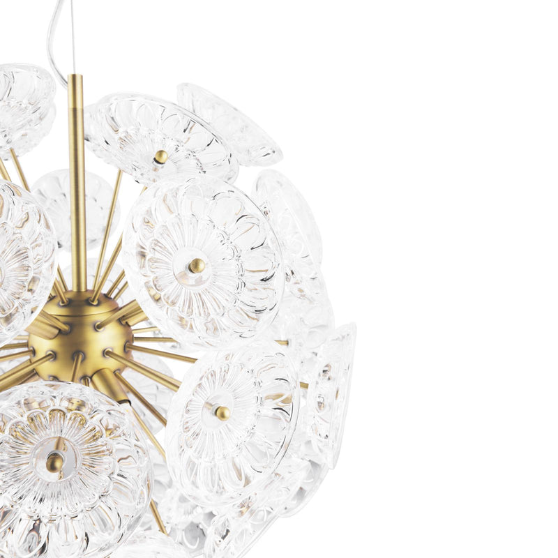 Laura Ashley Elwick 6 Light Pendant Textured Glass & Antique Brass  • LA3756208-Q