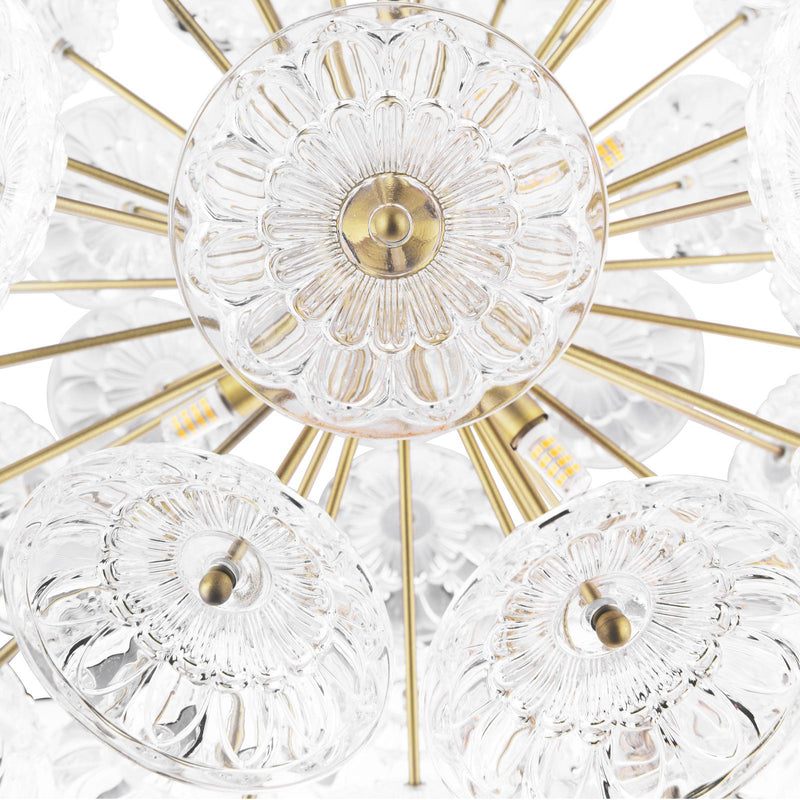Laura Ashley Elwick 6 Light Pendant Textured Glass & Antique Brass  • LA3756208-Q