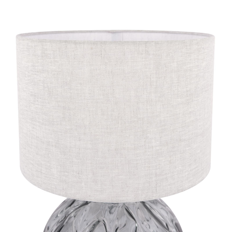 Laura Ashley Elderdale Table Lamp Smoked Glass & Polished Chrome With Shade • LA3756210-Q